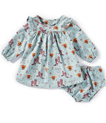 Wrangler Little Girls Printed Ruffle Dress western baby clothes bolt ranch store