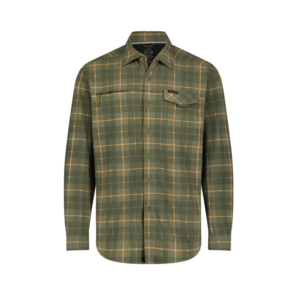 Wrangler Mens Campsite Shirt green plaid western wear at Boltranchstore.com free shipping popular flannel shirt