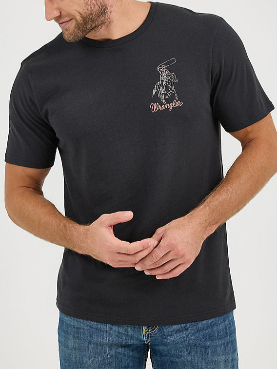 Wrangler Mens Line Drawn Cowboy Tee