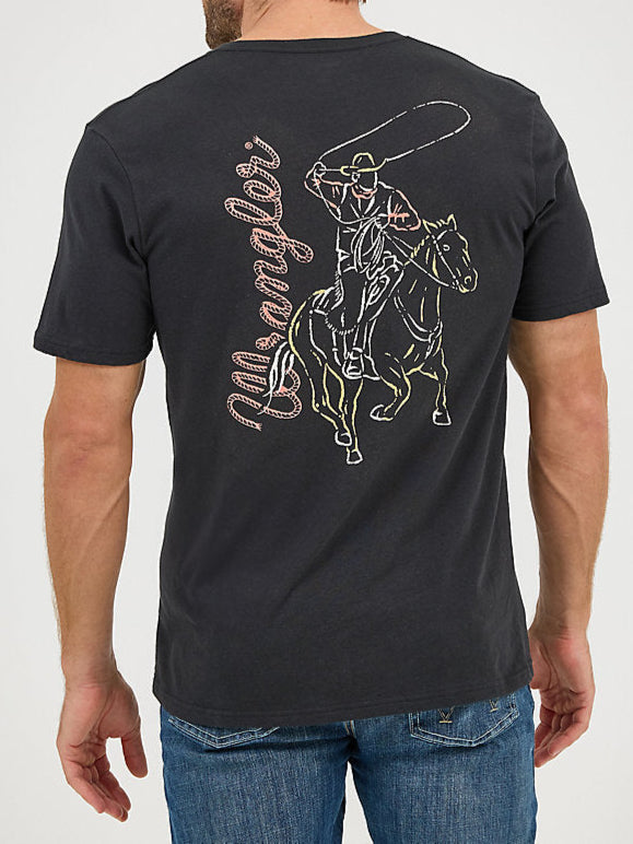 Wrangler Mens Line Drawn Cowboy Tee order today at boltranchstore.com