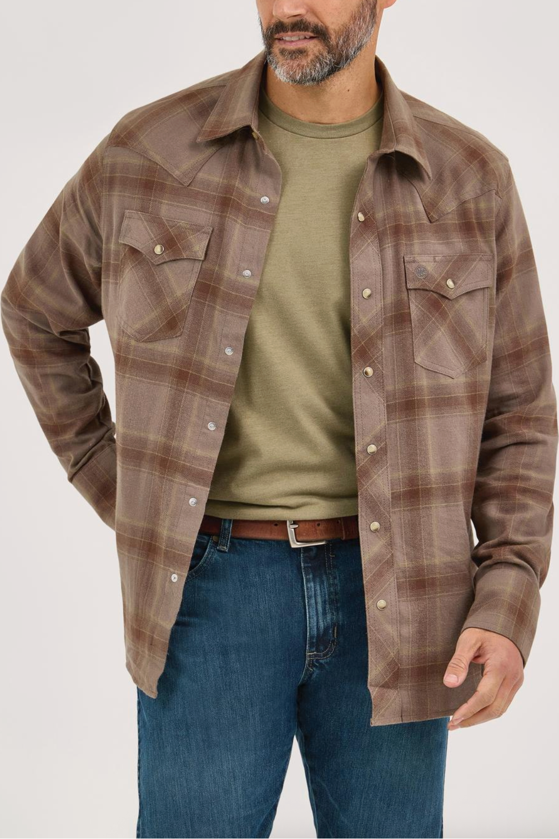 Wrangler Mens Modern Fit Flannel Shirt Buy at boltranchstore.com western wear free shipping