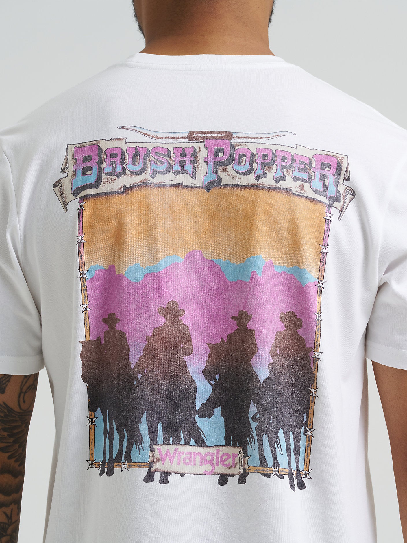 Wrangler Mens Reissue Brushpopper TShirt  a ranch t shirt supporting the cowboy brushpoppers at boltranchstore.com