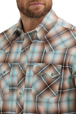 Wrangler Mens Retro Core Long Sleeve Shirt Plaid wrangler cowboy at Bolt Ranch Store.com