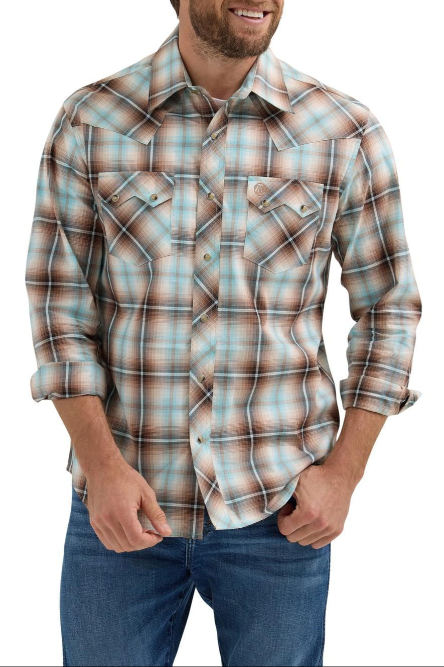 Wrangler Mens Retro Core Long Sleeve Shirt western wear mens wrangler cowboy western at Bolt Ranch Store MV22503E