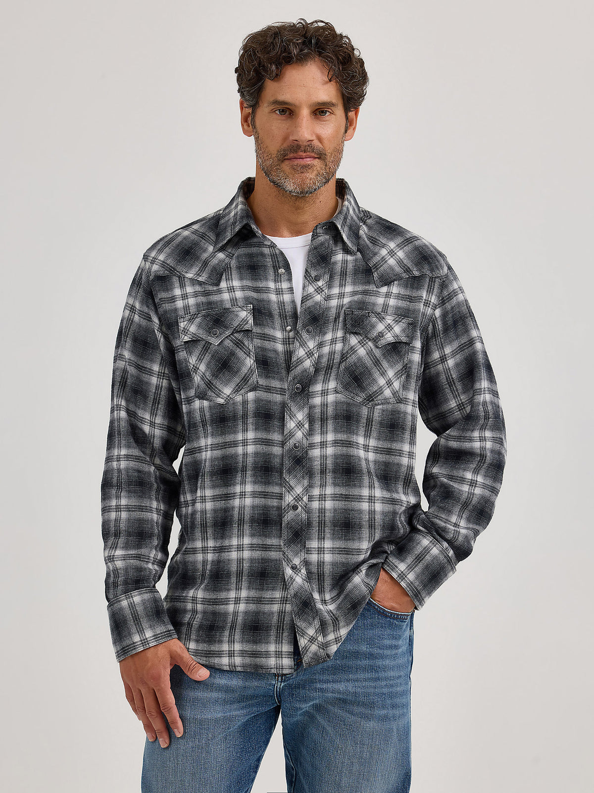 Wrangler Mens Retro Flannel Snap Plaid Shirt order at boltranchstore.com