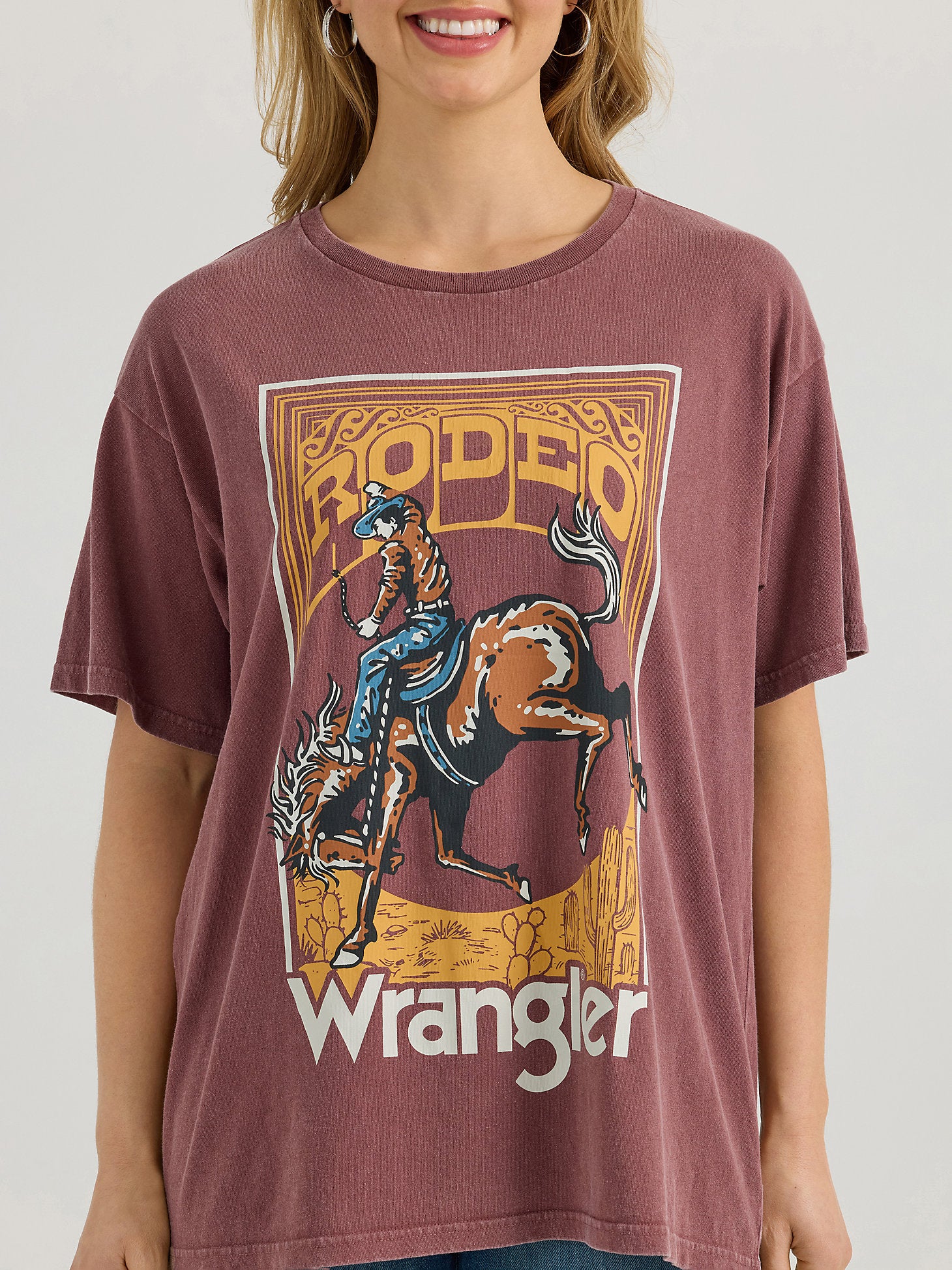 Wrangler Womens Acid Wash Graphic Oversized Tee at boltranchstore.com