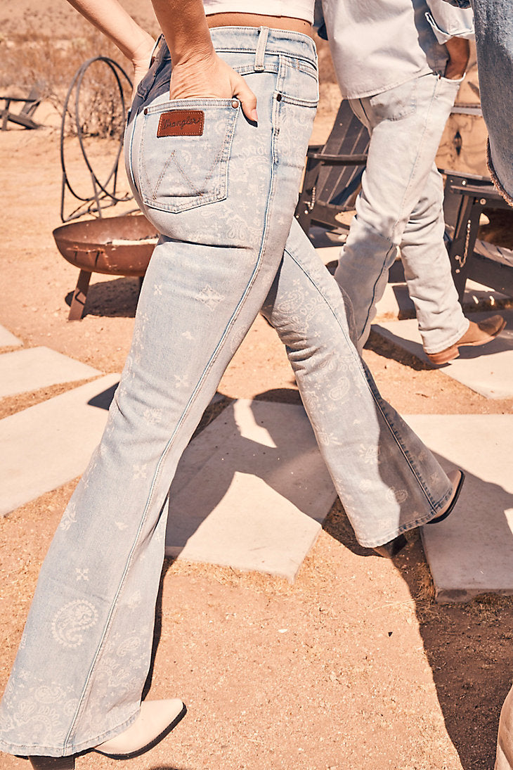 Wrangler Womens Bailey High Rise Printed Flare order today at boltranchstore.com