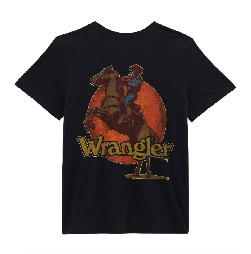 Wrangler Womens Black Beauty Graphic Tee 112379661 cowboy western tshirt tee cowboy Boltranchstore.com Free Shipping