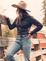 Wrangler Womens Button Down Black Shirt order today at boltranchstore.com