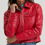 Wrangler Womens Chili Pepper red leather jacket Slim Jacket bolt ranch store