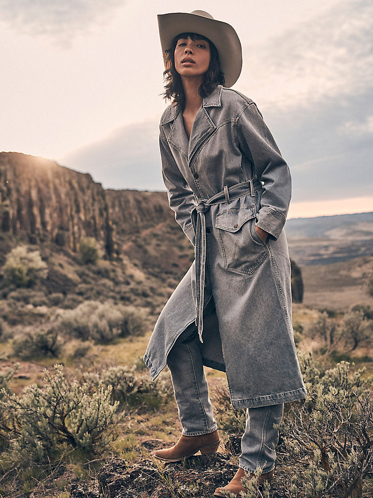 Wrangler Womens Denim Trench in Haute Haze order at boltranchstore.com