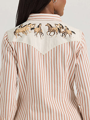 Wrangler Womens Horse Yoke Snap Shirt