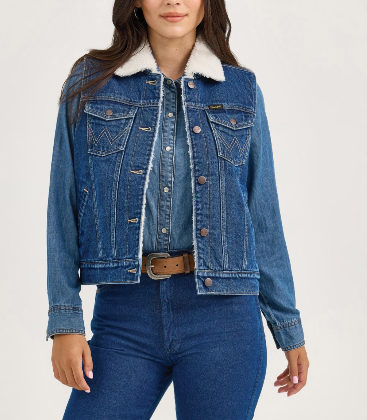 Wrangler Womens Sherpa Denim Vest  buy at boltranchstore.com