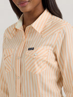 Wrangler Womens Striped Peach Snap Shirt order at boltranchstore.com
