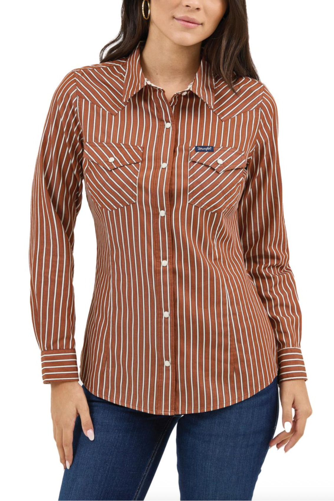 Wrangler Womens Western Striped Shirt boltranchstore.com western wear free shipping snaps 2 pockets