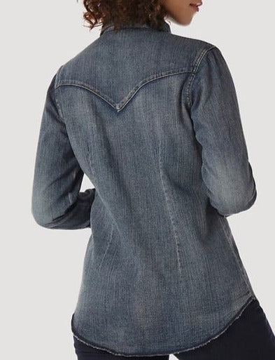 Wrangler Womens Long Sleeve Denim Shirt