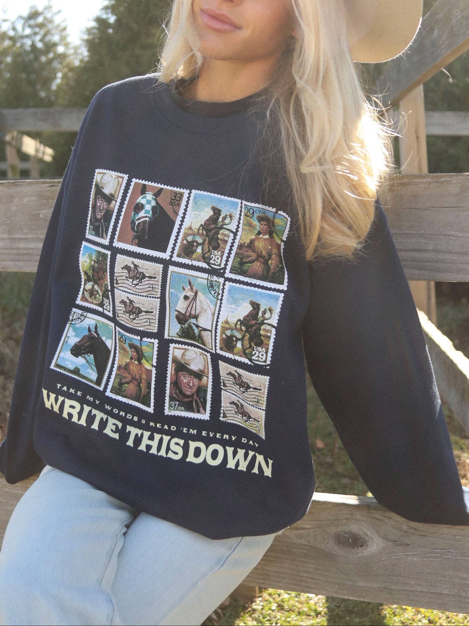 Write This Down Crewneck order today at boltranchstore.com