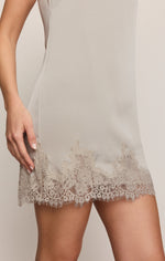 Z Supply Meadow Muse Lace Mini Dress Frosted Pearl smooth 100 percent polyester satin rodeo and ranch wear