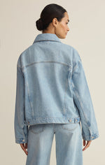 Dani Trucker Jacket in Cove ZJ261573 womens Z Supply barn coat jacket Boltranchstore.com Free shipping