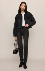 Z Supply Daily Cropped Denim Jacket Backstage polished pewter hardware cowgirl style Park City