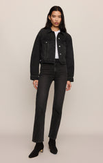 Z Supply Daily Cropped Denim Jacket Backstage flap pockets at the chest ranch wear