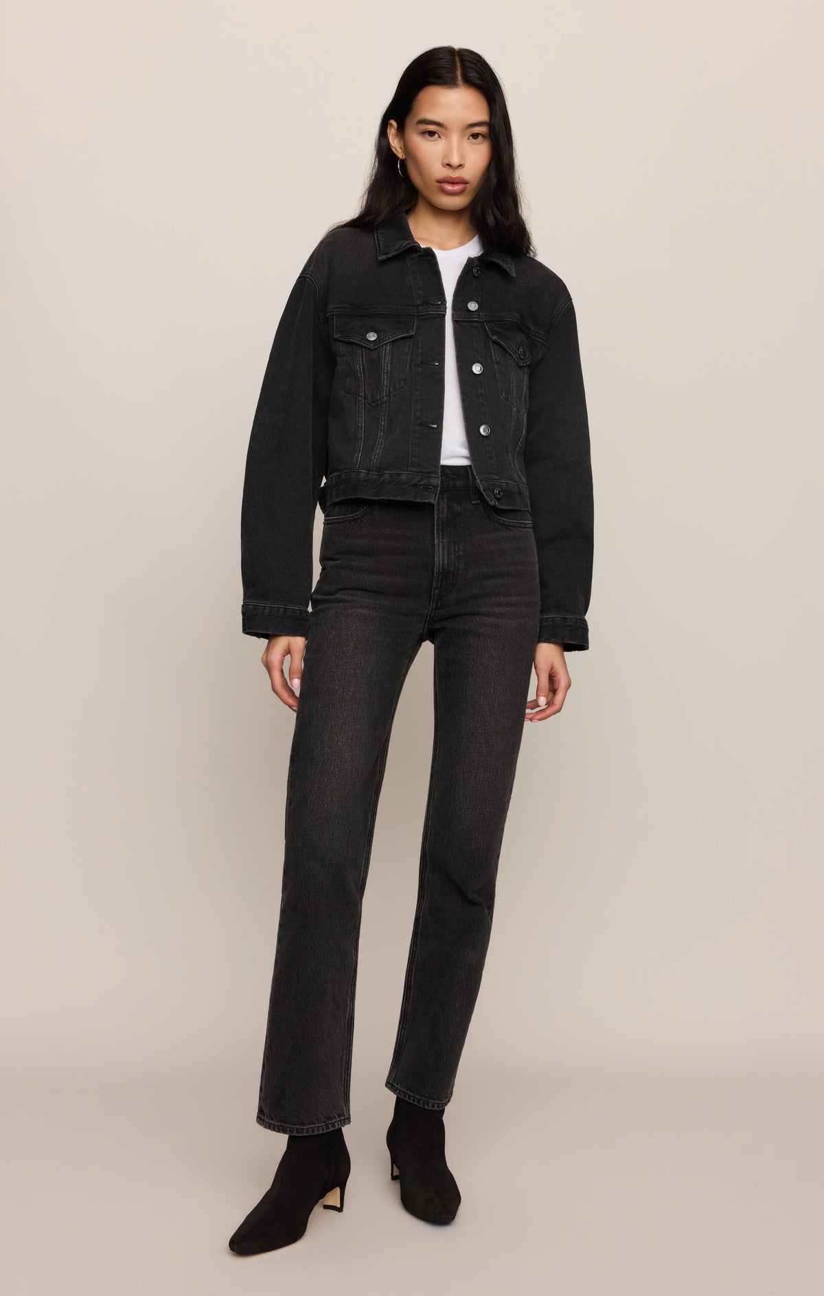 Z Supply Daily Cropped Denim Jacket Backstage flap pockets at the chest ranch wear
