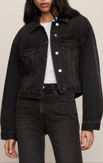 Z Supply Daily Cropped Denim Jacket Backstage backstage wash cropped denim jacket womens western boutique Utah SKU ZJ264128SBCG