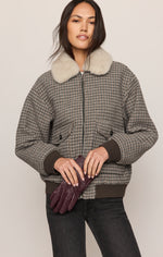 Z Supply Tavi Plaid Bomber Jacket removable faux fur collar for extra warmth