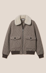 Z Supply Tavi Plaid Bomber Jacket oversized patch pockets with side entry