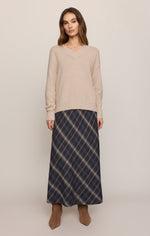 Z Supply Crestview Plaid Maxi Skirt Eclipse interior elastic waistband for all day comfort ranch wear