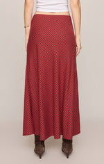 Z Supply Crestview Plaid Maxi Skirt Red Dahlia interior elastic waistband for all day comfort