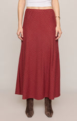 Z Supply Crestview Plaid Maxi Skirt Red Dahlia soft rayon flannel shirting with an easy drape