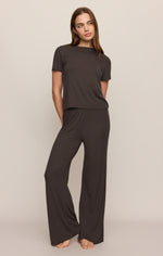 Z Supply Just Right Rib Pant Cocoa Bean lightweight barely there rib knit ranch wear