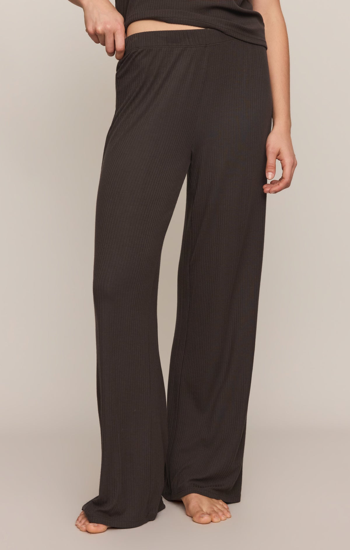 Z Supply Just Right Rib Pant Cocoa Bean cocoa bean whipped rib lounge pant womens western boutique Utah SKU ZLP263714SCEA