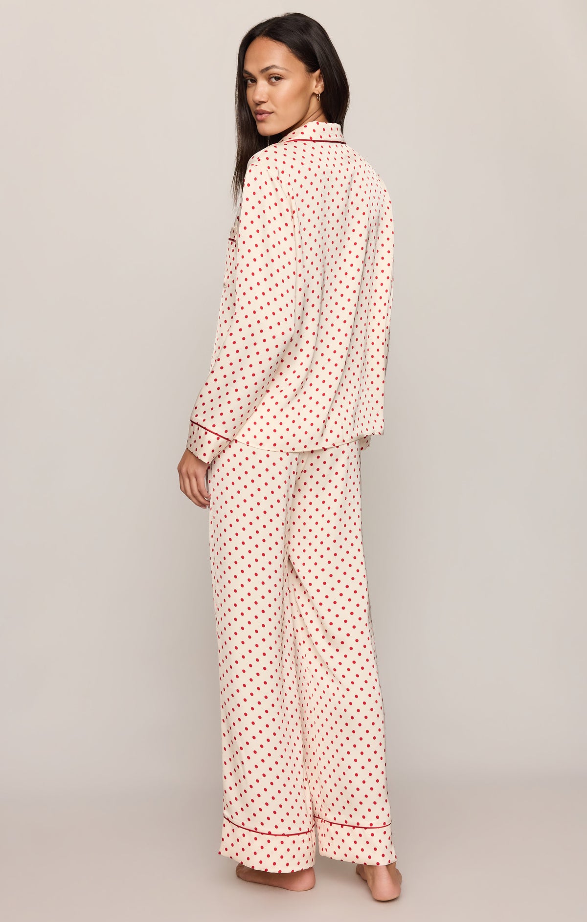 Z Supply Snuggle Dot Satin PJ Set matching satin top and pants for everyday comfort