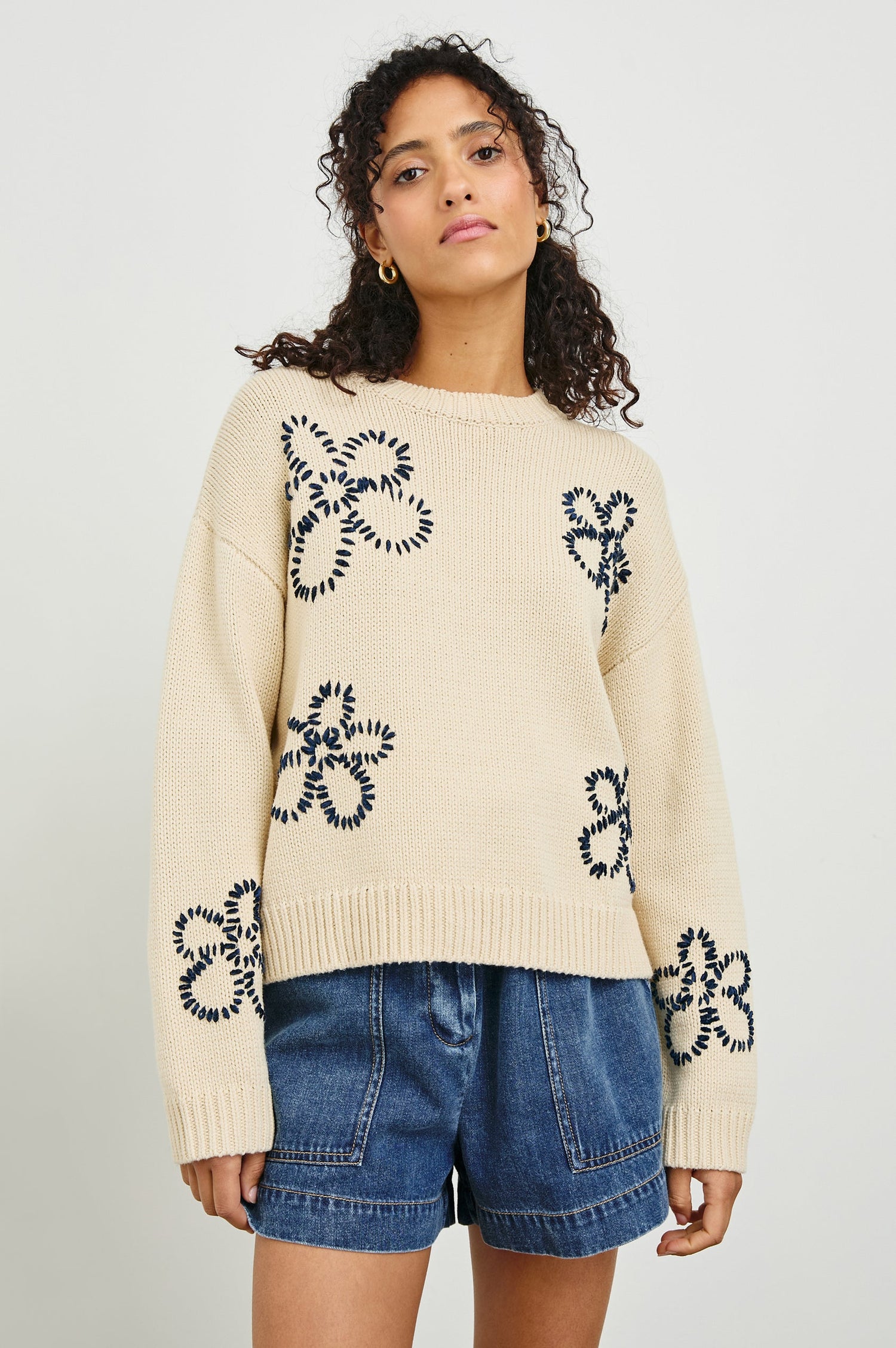 Rails Zoey Sweater Stitched Daisies