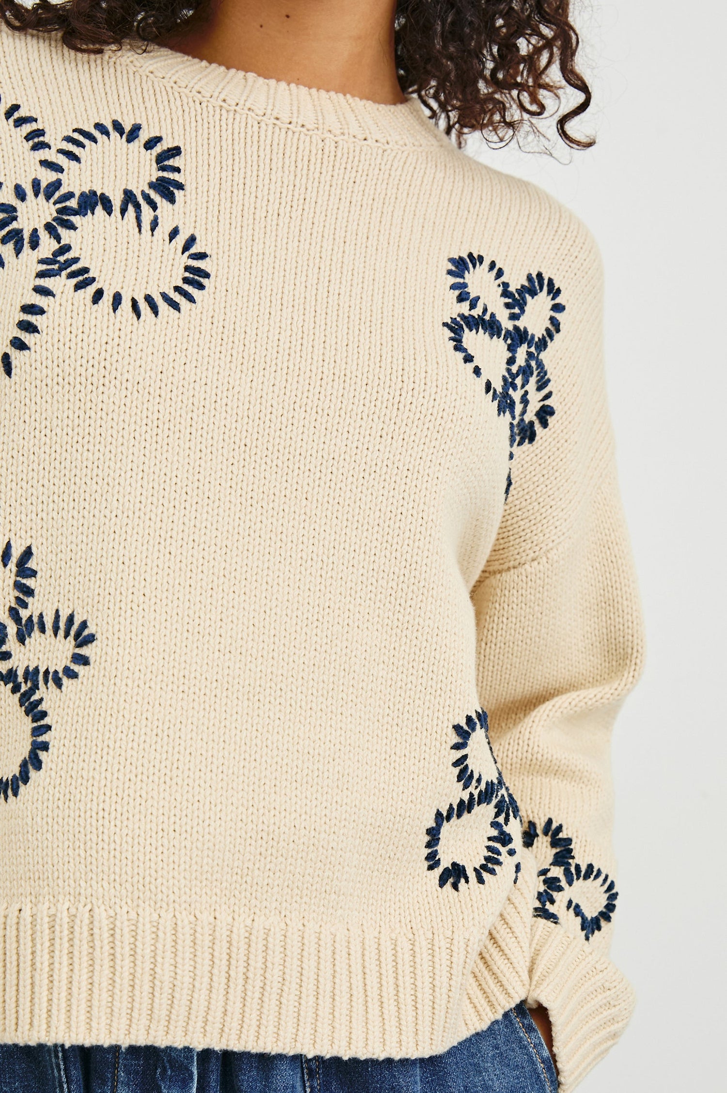 Rails Zoey Sweater Stitched Daisies