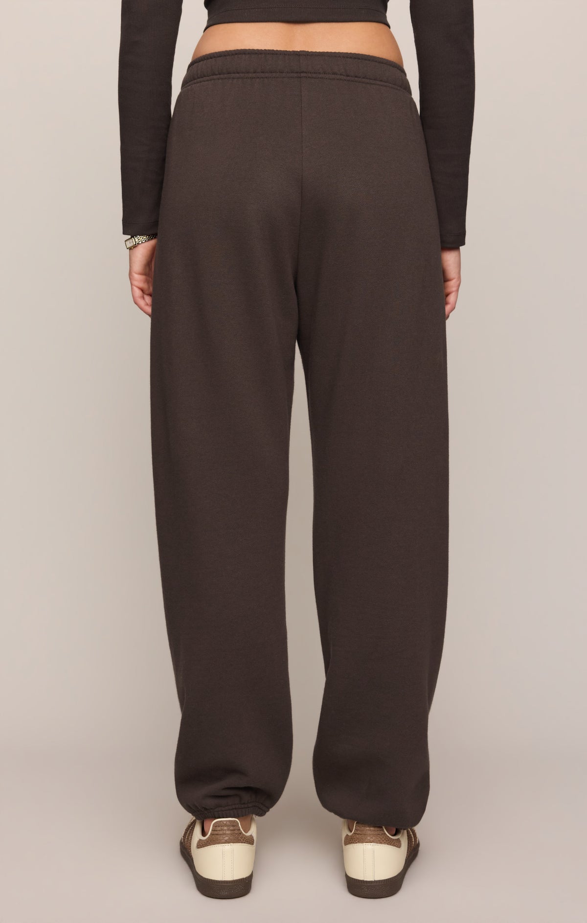 Z Supply Uptown Classic Fleece Jogger Cocoa Bean elastic waistband with an adjustable drawcord womens western clothing