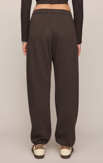 Z Supply Uptown Classic Fleece Jogger Cocoa Bean elastic waistband with an adjustable drawcord womens western clothing