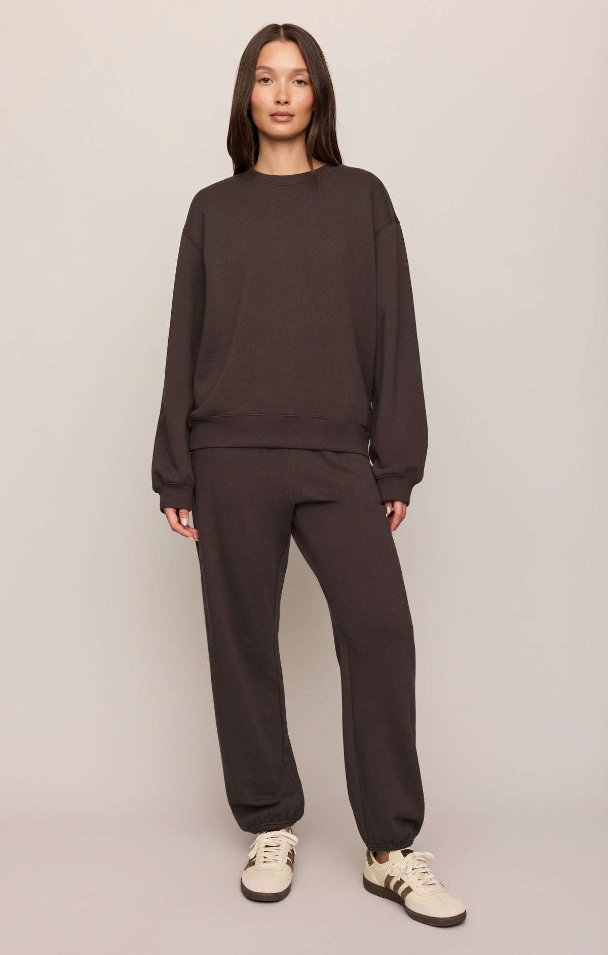 Z Supply Uptown Classic Fleece Jogger Cocoa Bean relaxed fit through the hip and thigh western fashion Kamas