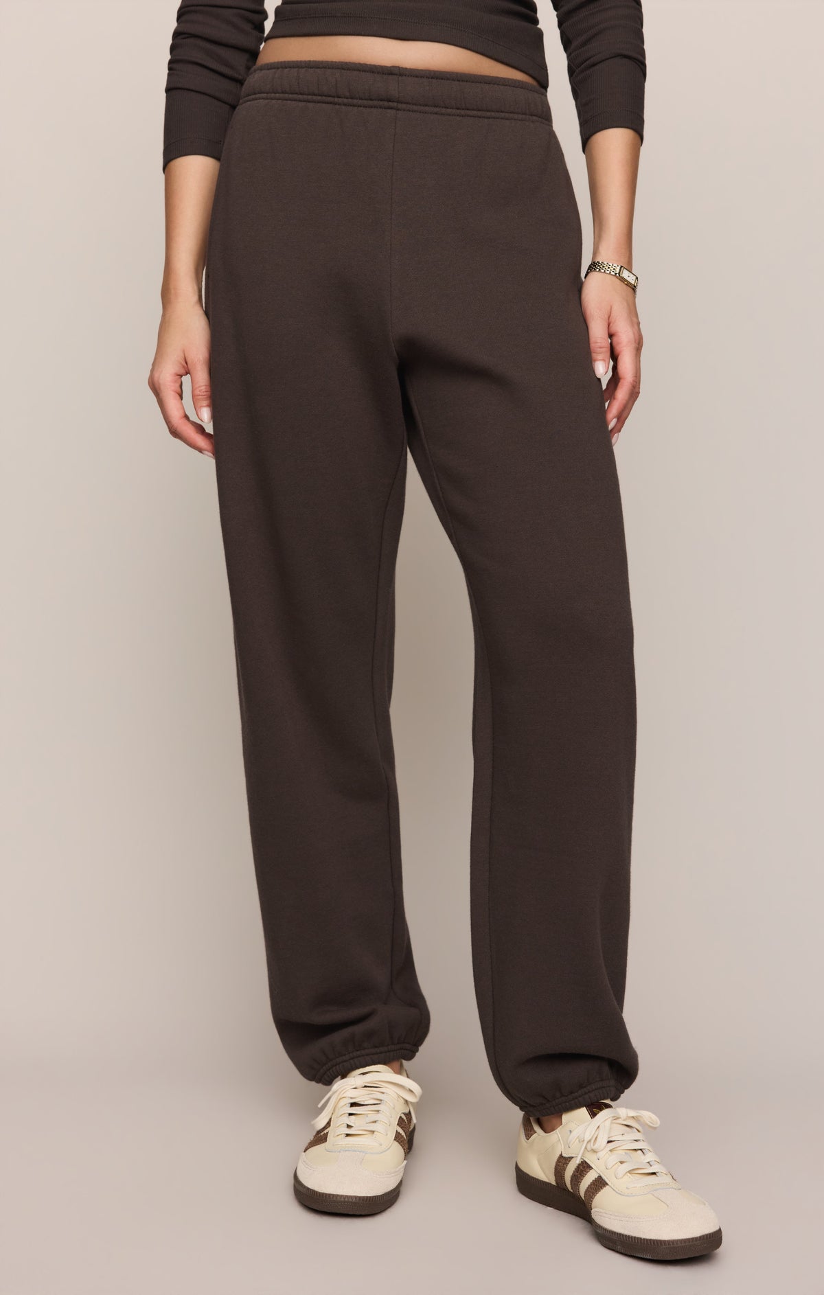 Z Supply Uptown Classic Fleece Jogger Cocoa Bean cocoa bean midweight fleece jogger womens western boutique Utah SKU ZP263719SCEA