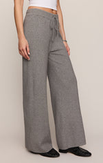 Z Supply Take It Easy Wide Leg Sweater Pant Classic Heather Grey wide leg sweater knit drape western fashion Kamas