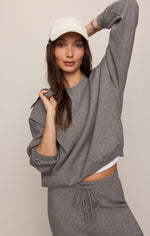 Z Supply Take It Easy Wide Leg Sweater Pant Classic Heather Grey relaxed pull on sweater pant rodeo and ranch wear