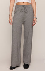 Z Supply Take It Easy Wide Leg Sweater Pant Classic Heather Grey classic heather grey sweater knit wide leg pant womens western boutique Utah SKU ZP264922SCLH