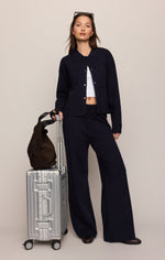 Z Supply Take It Easy Wide Leg Sweater Pant Nightfall drawcord ties at the waist cowboy and cowgirl style