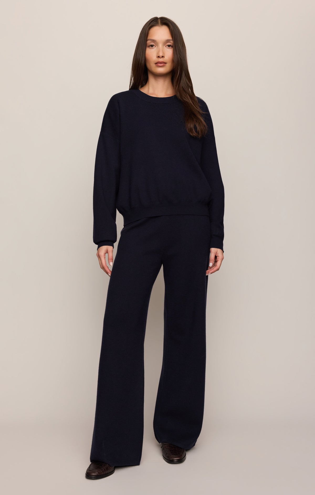 Z Supply Take It Easy Wide Leg Sweater Pant Nightfall side seam pockets ranch wear