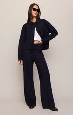 Z Supply Take It Easy Wide Leg Sweater Pant Nightfall heavy soft wash sweater knit cowgirl style Park City