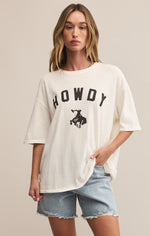 Z Supply Diamond Cross Ranch Howdy Socal Tee Womens cowboy bucking horse sea salt diamond cross collaboration free shipping buy now at Bolt Ranch Store full