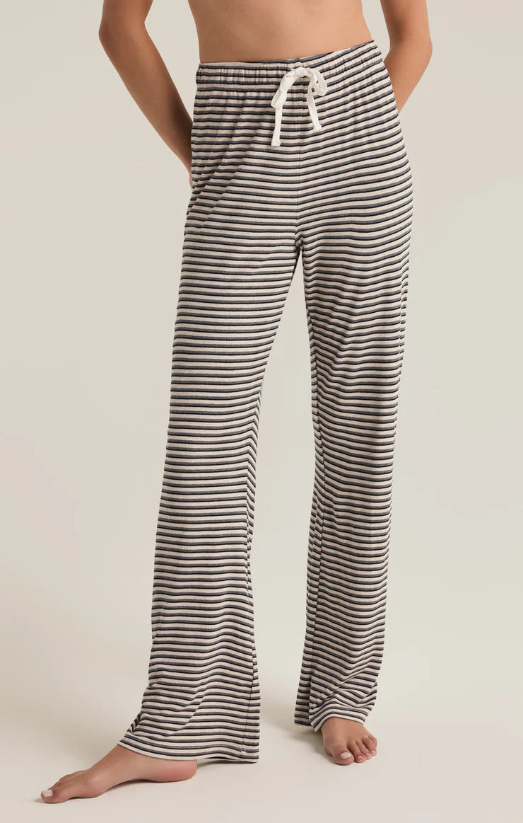 Z Supply Lounger Stripe Pant Light Oatmeal Heather