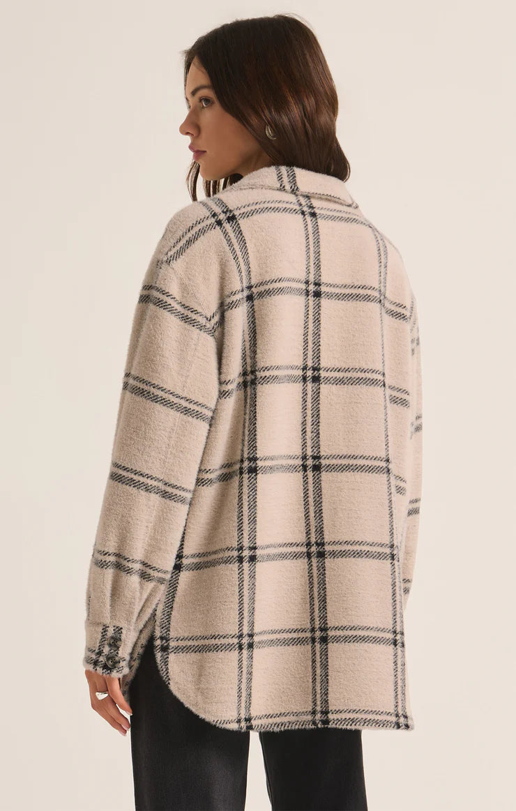 Z Supply Plaid Tucker Jacket - Crystal Gray